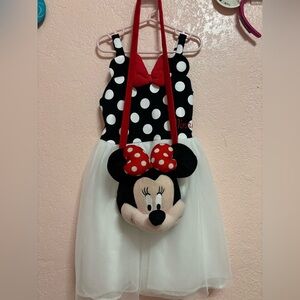 Polka Dot Minnie Mouse Kids dress and purse